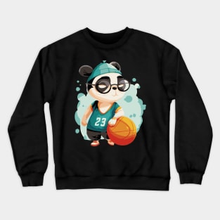 Panda bear basketball player t-shirt design Crewneck Sweatshirt